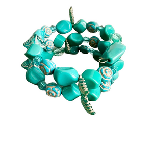 Turquoise beaded wrap bracelet